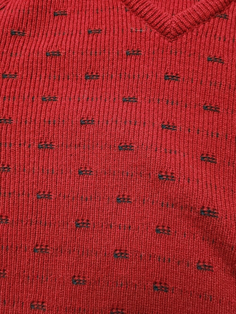 Vintage Ingo Red V neck Knit Sweater Sz Med Made in Canada - Picture 5 of 11